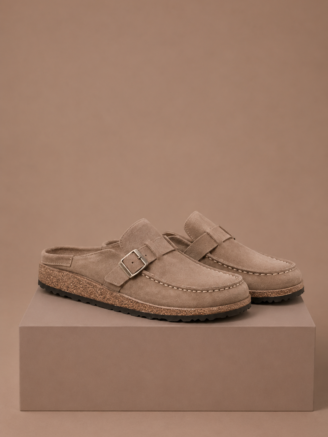 Areleon | Mule Clogs Women Casual Slip-On Buckle Detail Suede