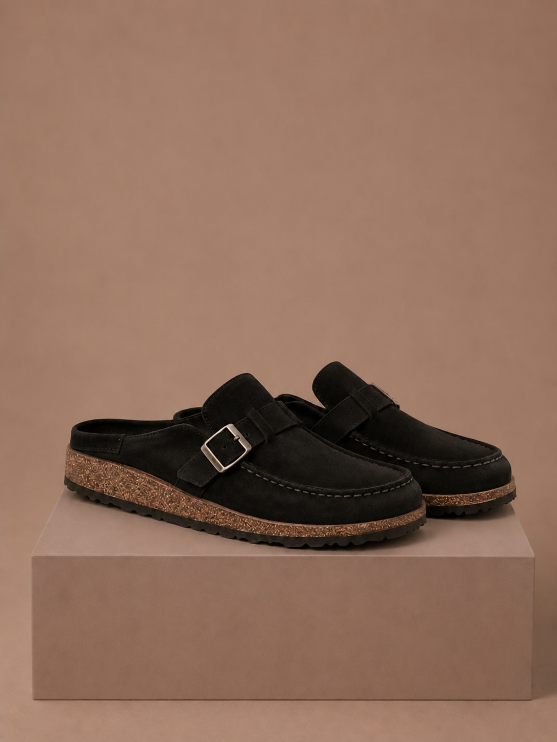 Areleon | Mule Clogs Women Casual Slip-On Buckle Detail Suede
