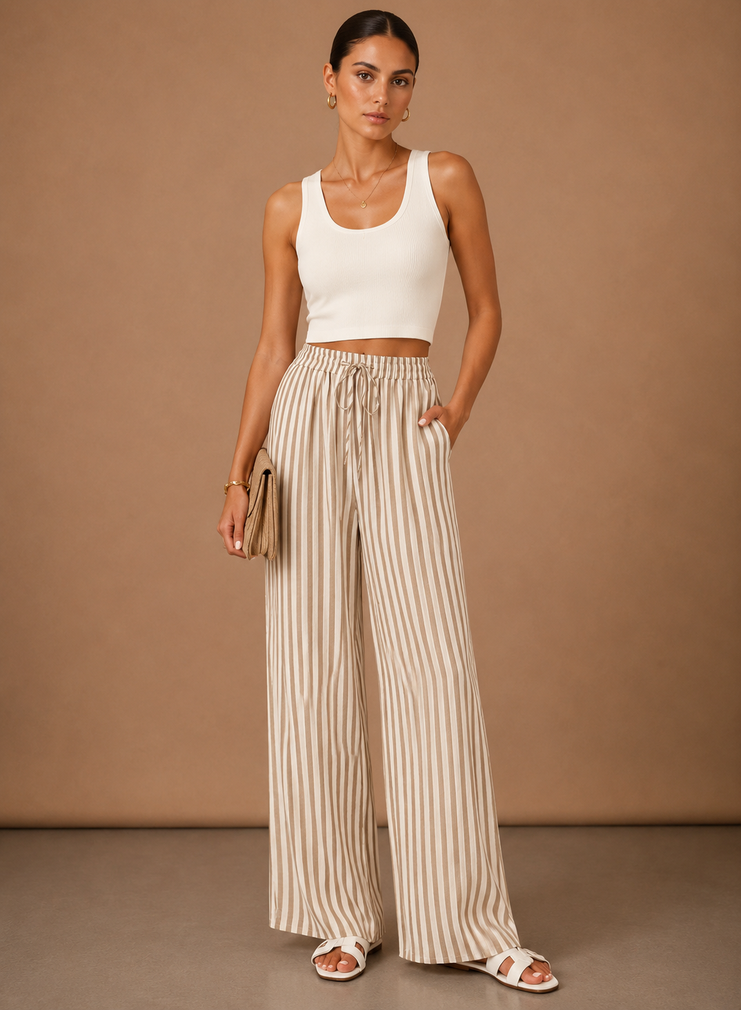 Areleon | Women’s Lightweight Striped Pants with Relaxed Fit