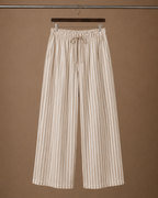 Women's Striped Trousers – Lightweight Relaxed Wide Leg | Areleon