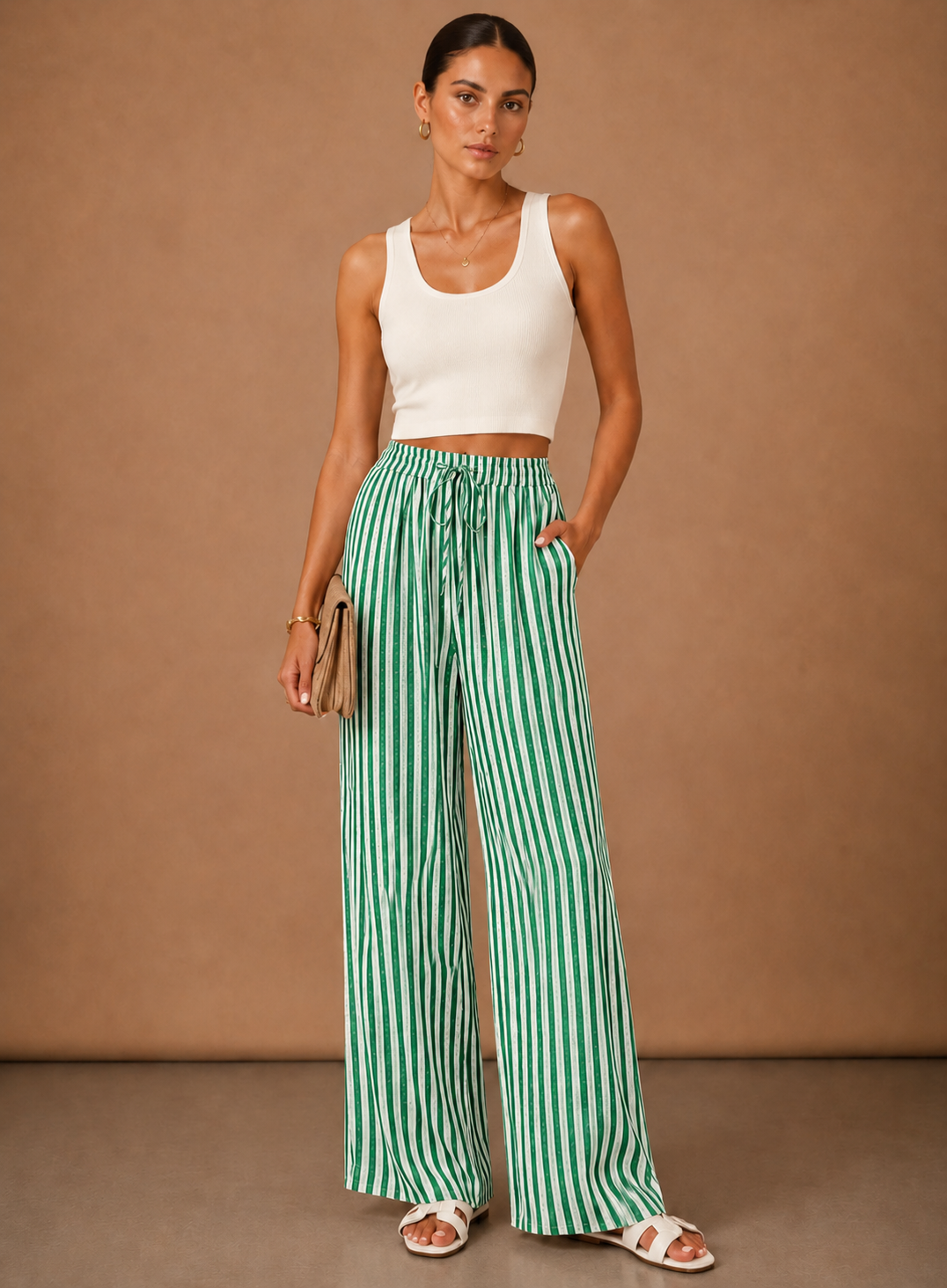 Areleon | Women’s Lightweight Striped Pants with Relaxed Fit