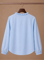 Areleon | Women’s Ruffle Blouse Elegant V-Neck Long Sleeve