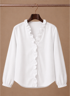 Areleon | Women’s Ruffle Blouse Elegant V-Neck Long Sleeve