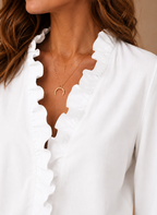 Areleon | Women’s Ruffle Blouse Elegant V-Neck Long Sleeve