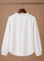 Areleon | Women’s Ruffle Blouse Elegant V-Neck Long Sleeve