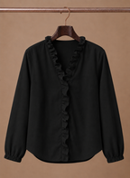 Areleon | Women’s Ruffle Blouse Elegant V-Neck Long Sleeve