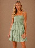 Women's Smocked Mini Dress – Tiered Summer Casual | Areleon