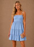 Women's Smocked Mini Dress – Tiered Summer Casual | Areleon