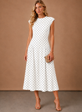 Areleon | Women’s Classic Polka Dot Dress – Lightweight Midi for Warm Days