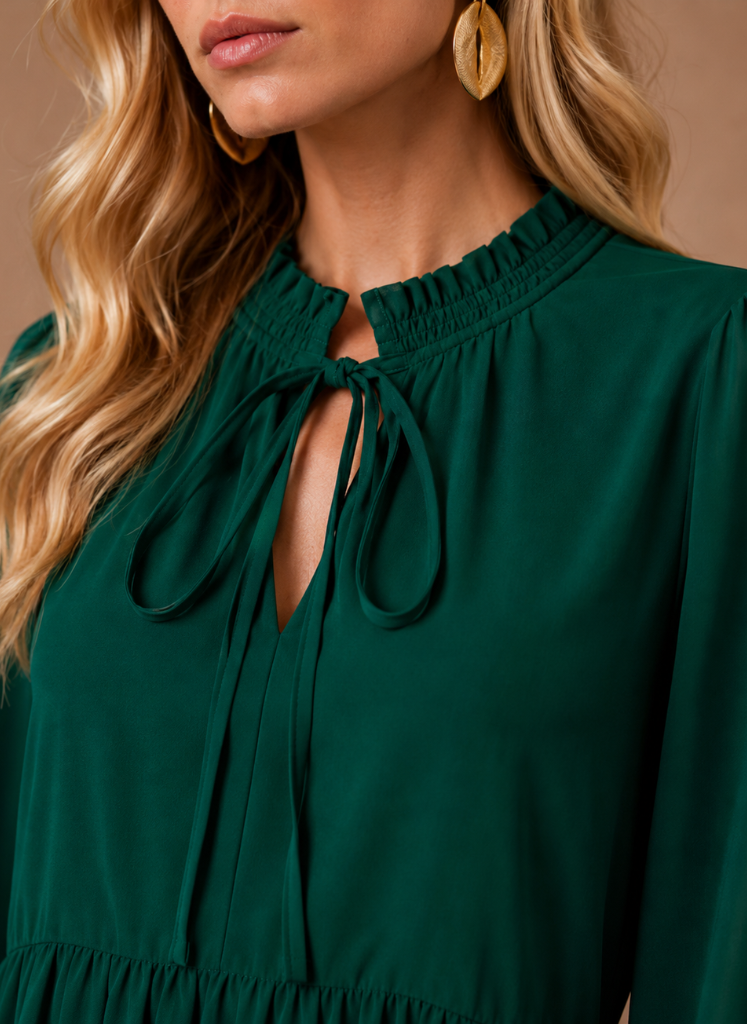 Areleon | Women’s Elegant Mini Dress Long Sleeve Loose Fit Daily Wear