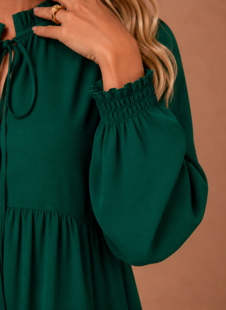 Areleon | Women’s Elegant Mini Dress Long Sleeve Loose Fit Daily Wear