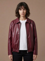Areleon | Women’s Faux Leather Biker Jacket – Lightweight Spring Coat