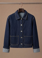 Areleon | Women’s Oversized Denim Jacket Dark Blue Casual Spring Layer