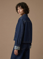 Areleon | Women’s Oversized Denim Jacket Dark Blue Casual Spring Layer