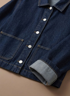 Areleon | Women’s Oversized Denim Jacket Dark Blue Casual Spring Layer