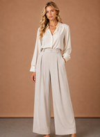 Women's Balloon Trousers – High Waist Pleated Wide Leg | Areleon
