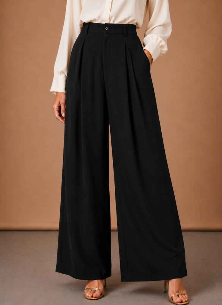 Areleon | Women’s Pleated Balloon Fit Pantalon Wide Leg Fit