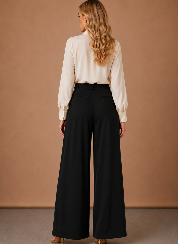 Areleon | Women’s Pleated Balloon Fit Pantalon Wide Leg Fit