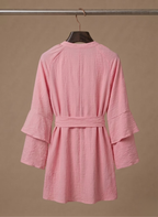 Areleon | Women’s Ruffle Hem Mini Dress – Long Sleeve Belted Waist