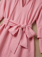 Areleon | Women’s Ruffle Hem Mini Dress – Long Sleeve Belted Waist