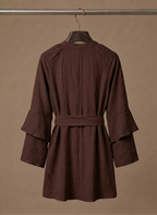 Areleon | Women’s Ruffle Hem Mini Dress – Long Sleeve Belted Waist