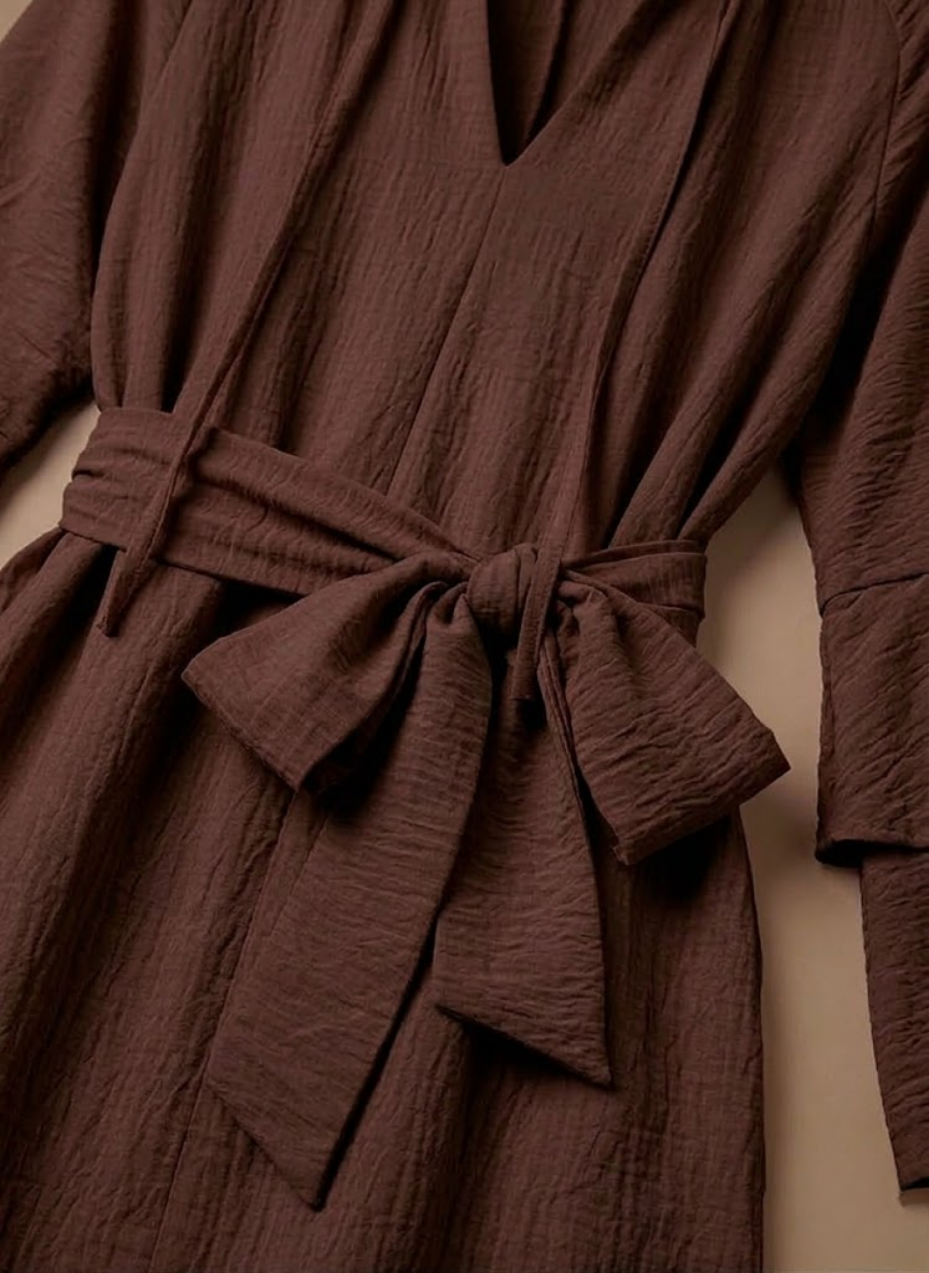 Areleon | Women’s Ruffle Hem Mini Dress – Long Sleeve Belted Waist