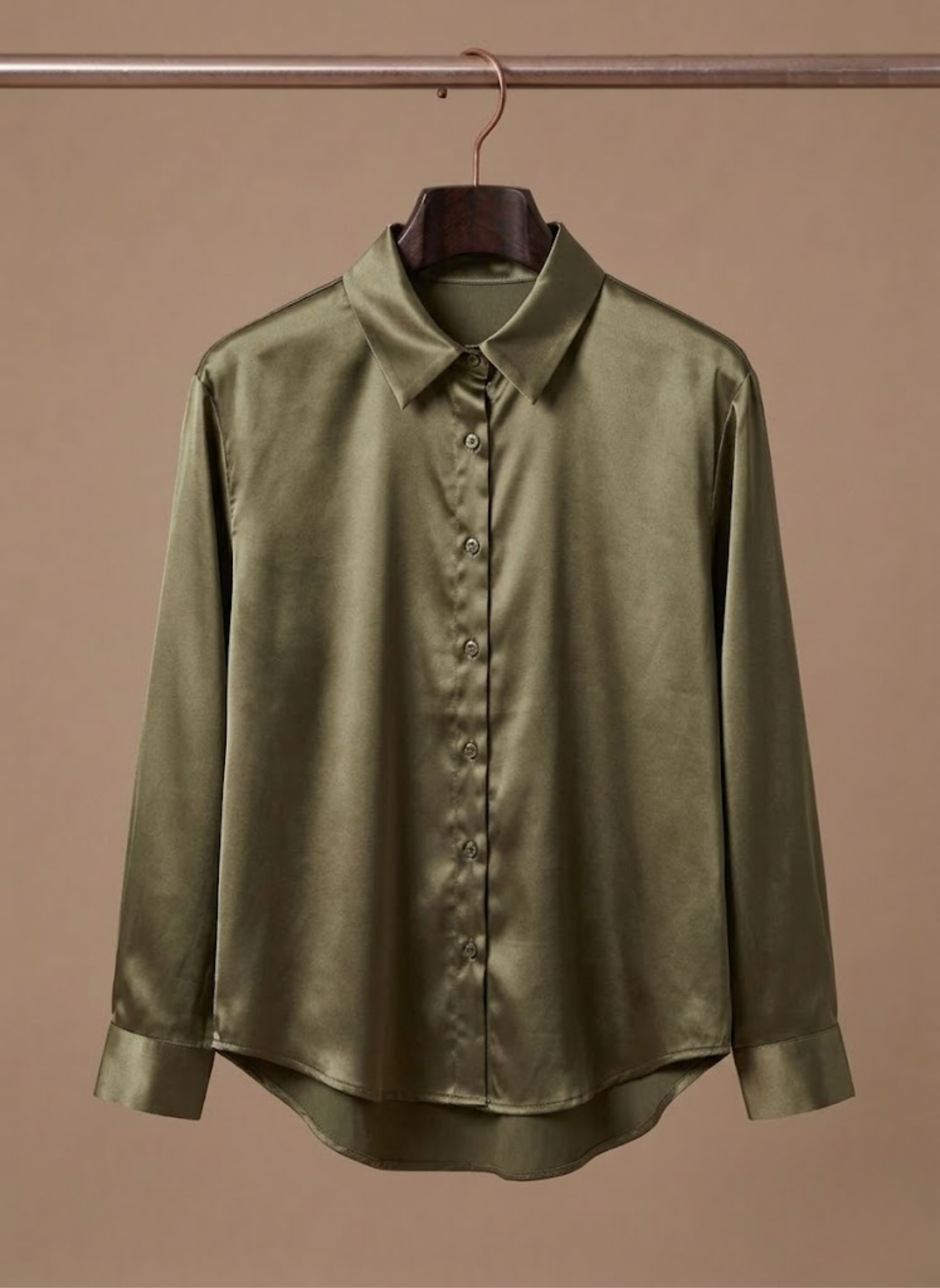 Areleon | Women’s Satin Button Shirt Long Sleeve Casual Elegant Blouse