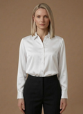 Women's Satin Blouse – Long Sleeve Elegant Button Shirt | Areleon