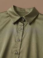 Areleon | Women’s Satin Button Shirt Long Sleeve Casual Elegant Blouse