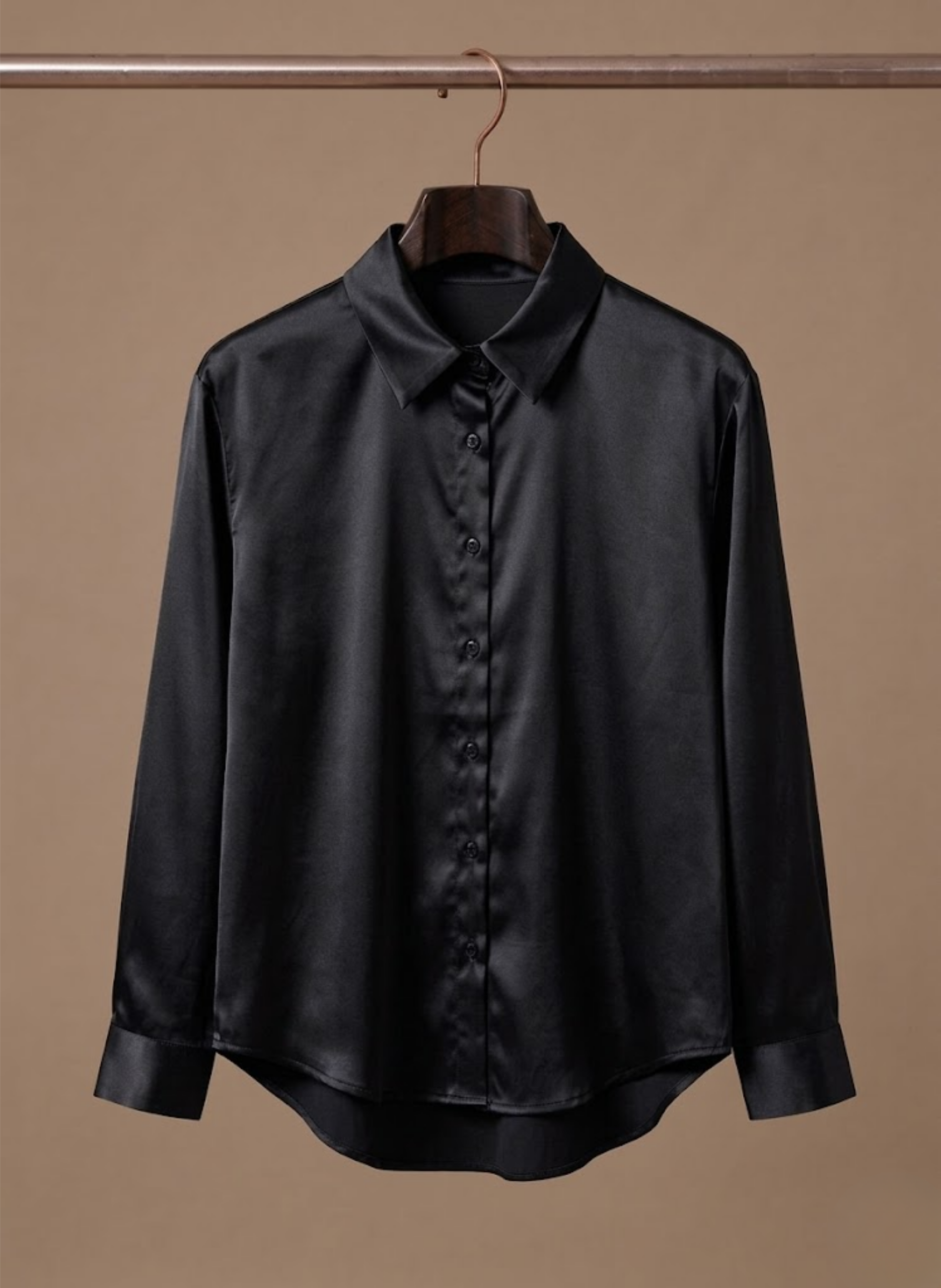 Areleon | Women’s Satin Button Shirt Long Sleeve Casual Elegant Blouse