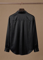 Areleon | Women’s Satin Button Shirt Long Sleeve Casual Elegant Blouse