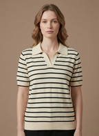 Areleon | Women’s Short Sleeve Knit Polo Sweater – Soft Cotton Summer Top