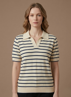 Areleon | Women’s Short Sleeve Knit Polo Sweater – Soft Cotton Summer Top