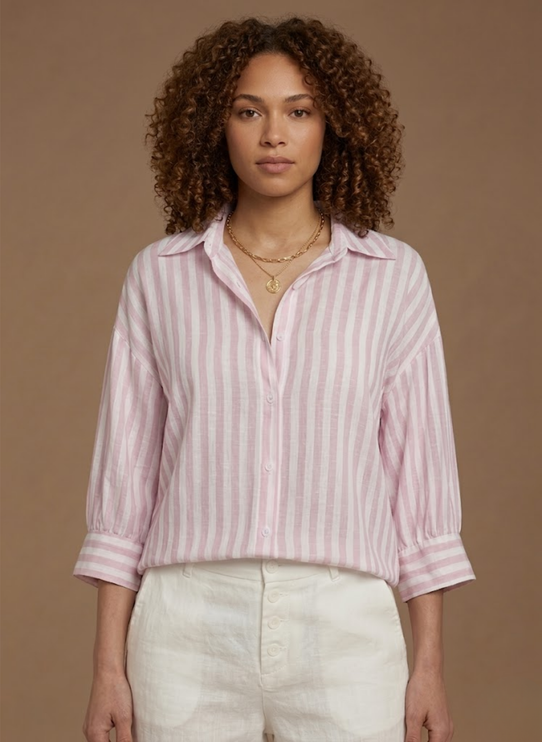 Areleon | Women’s Striped Casual Blouse – Classic Long Sleeve Shirt