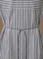 Areleon | Women’s Striped Tie Waist Shirt Dress Long Sleeve Casual Midi