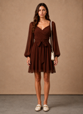 Areleon | Women’s Wrap Dress Long Sleeve Elegant Wedding Guest Dress