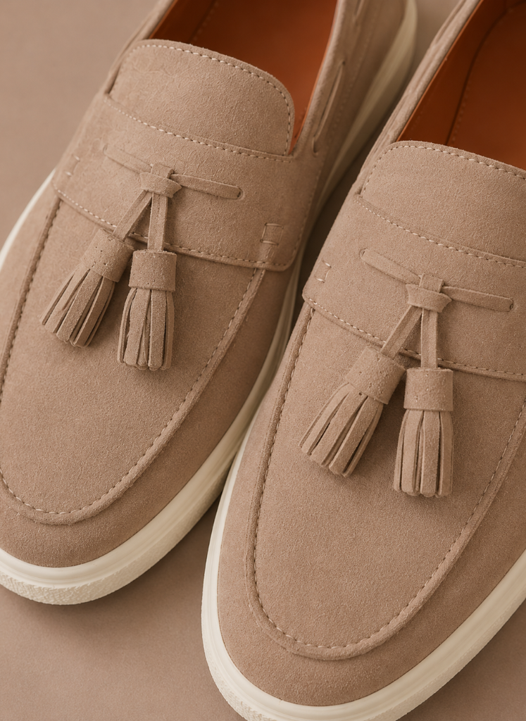 Areleon |  Men’s Slip-On Loafer Sneakers Casual Suede Tassel Detail