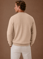 Men's Cable Knit Sweater – Crew Neck Textured Pullover | Areleon