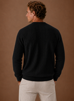 Men's Cable Knit Sweater – Crew Neck Textured Pullover | Areleon