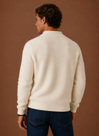 Men's Full Zip Knit Cardigan Sweater Ribbed Zip-Up Jacket | Areleon