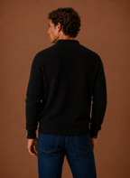 Men's Full Zip Knit Cardigan Sweater Ribbed Zip-Up Jacket | Areleon