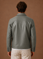 Men's Leather Look Jacket Classic Zip Jacket | Areleon