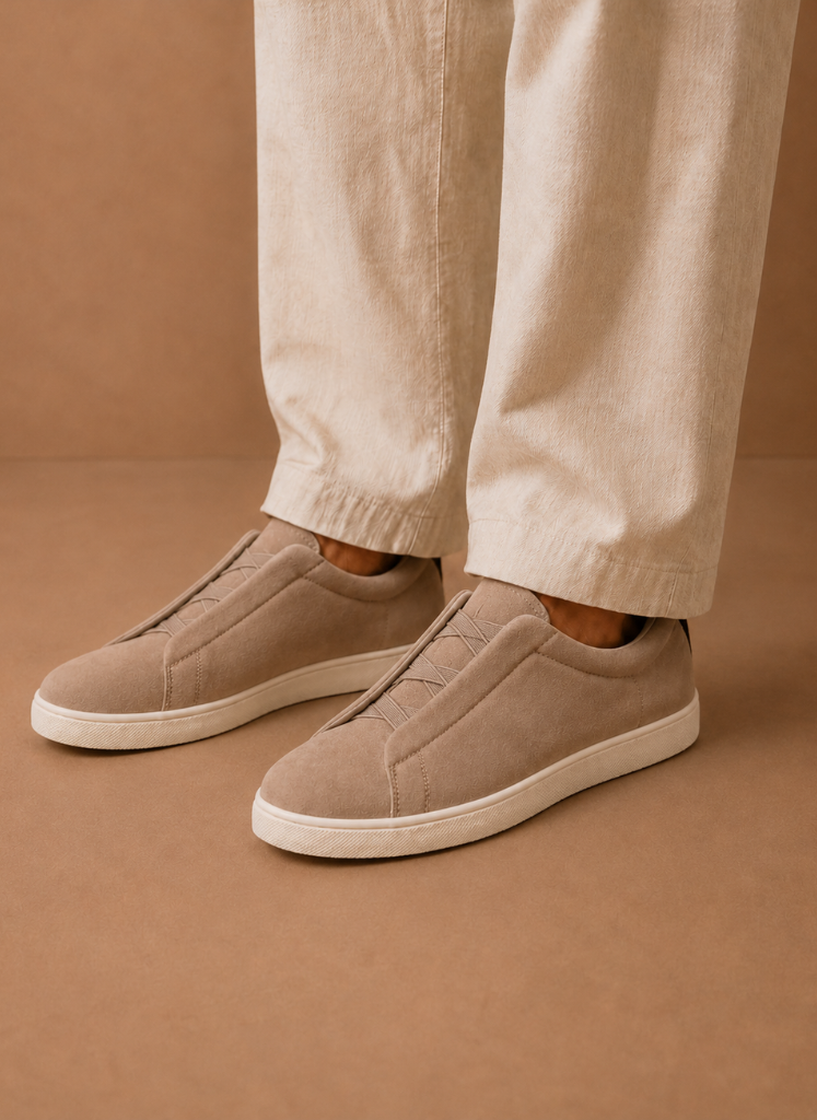 Areleon | Men’s Lightweight Suede Sneakers no lace for Casual Wear