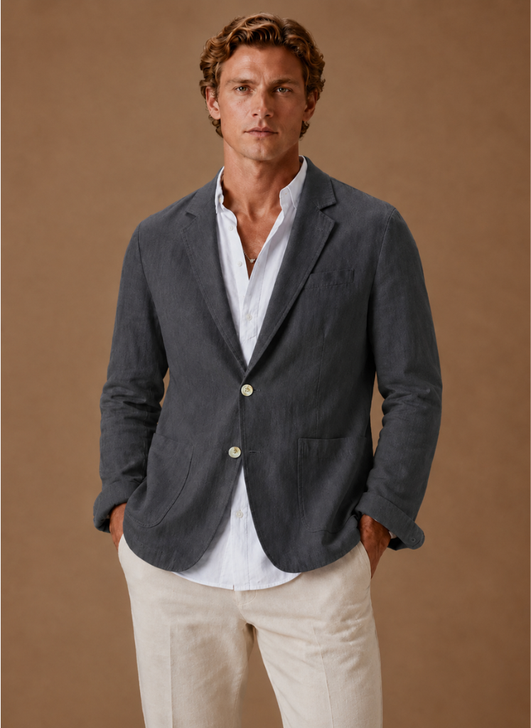 Men's Linen Style Blazer – Tailored Smart Casual Lightweight | Areleon