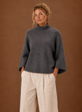 Chunky Knit Sweater for Women - Mock Neck Oversized | Areleon