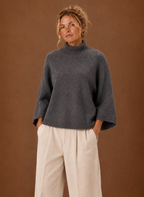 Chunky Knit Sweater for Women - Mock Neck Oversized | Areleon