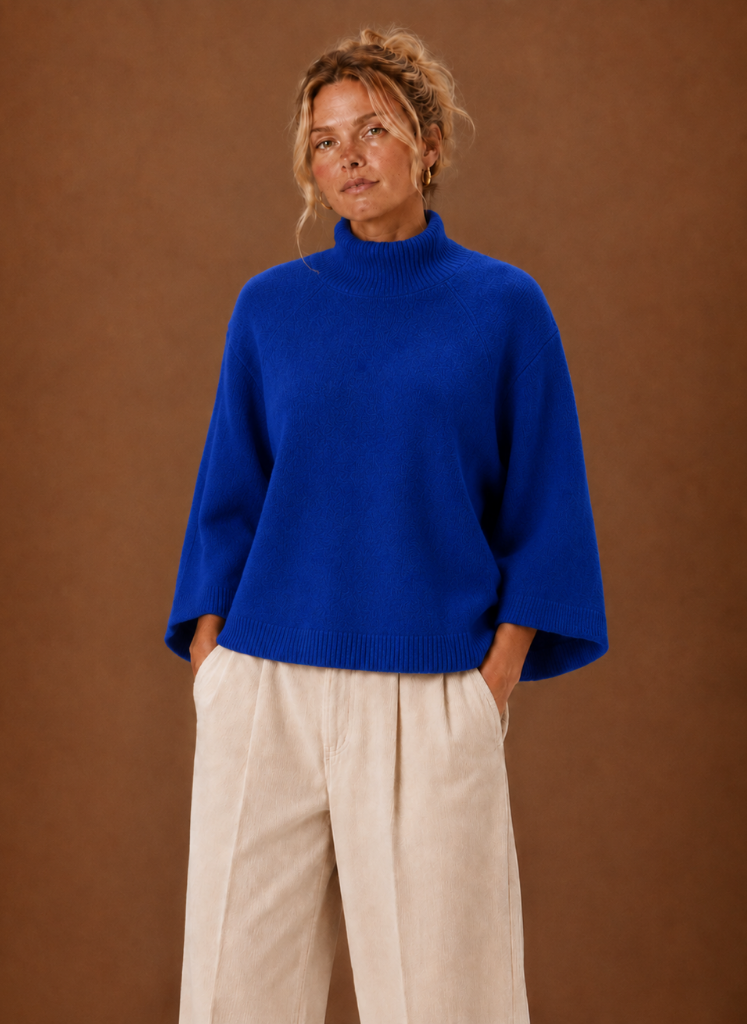 Chunky Knit Sweater for Women - Mock Neck Oversized | Areleon