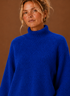 Chunky Knit Sweater for Women - Mock Neck Oversized | Areleon