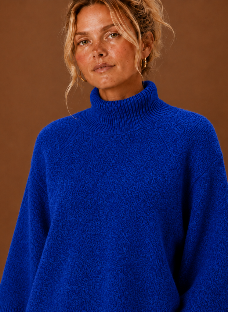 Chunky Knit Sweater for Women - Mock Neck Oversized | Areleon