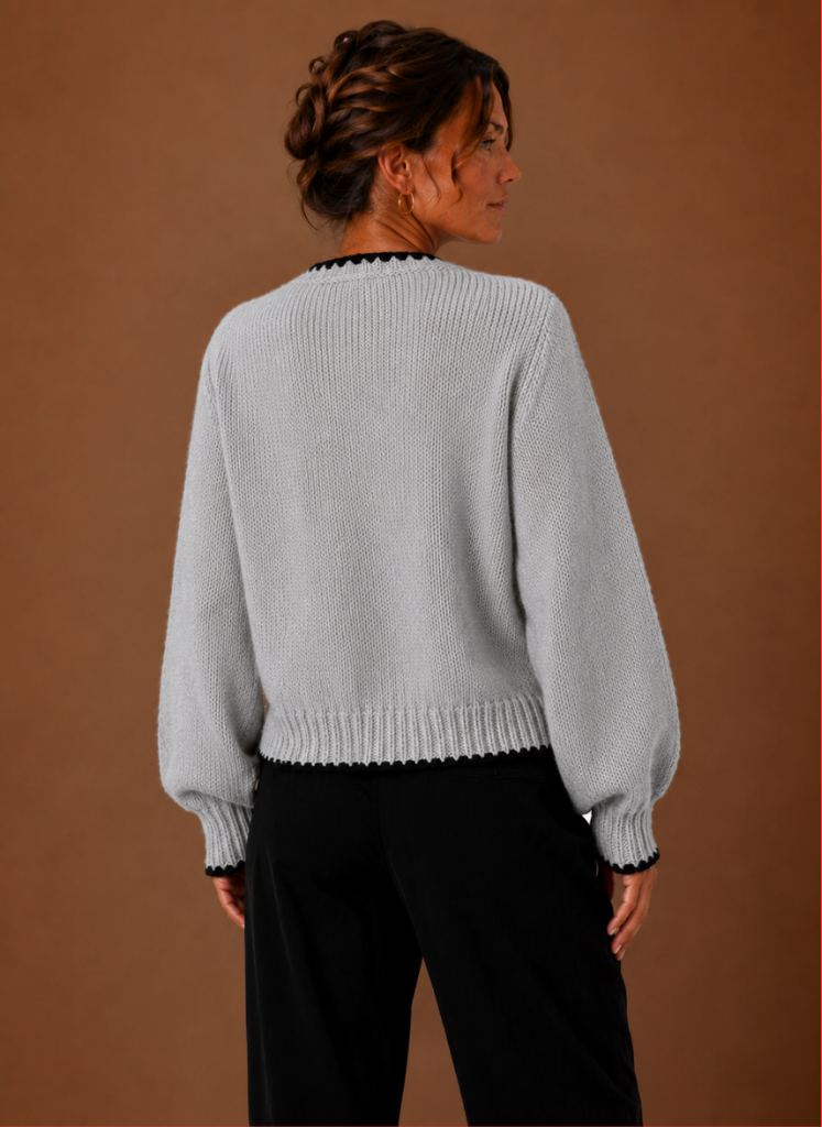 Scalloped Trim Cardigan for Women - Bow Front | Areleon